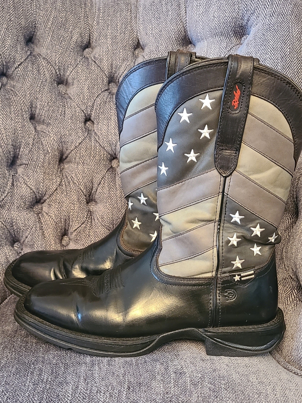 Rebel by Durango Men's Faded Flag American Western Cowboy Boots Square Toe 10 W - Picture 11 of 11